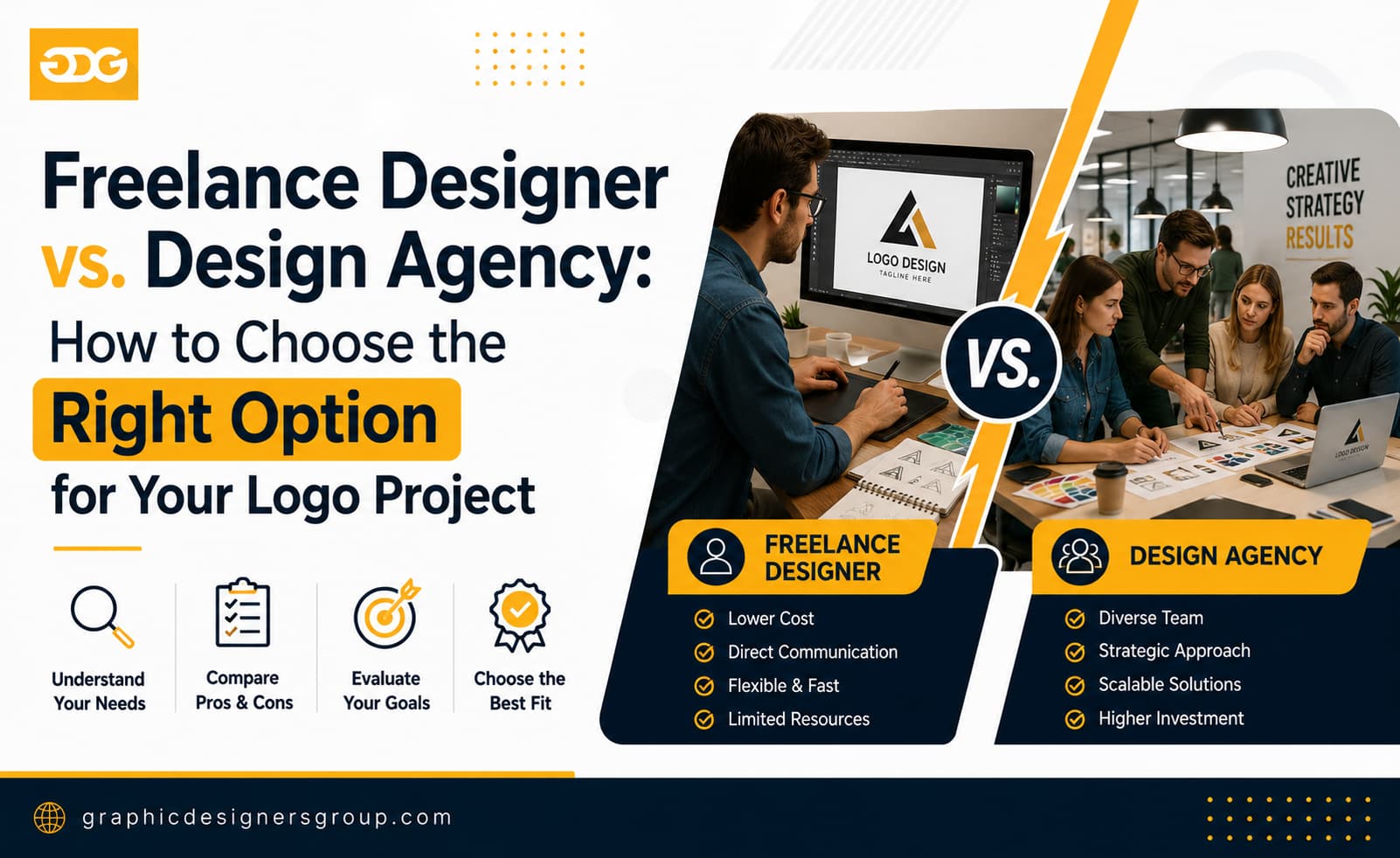 Freelance Designer vs. Design Agency: How to Choose the Right Option for Your Logo Project